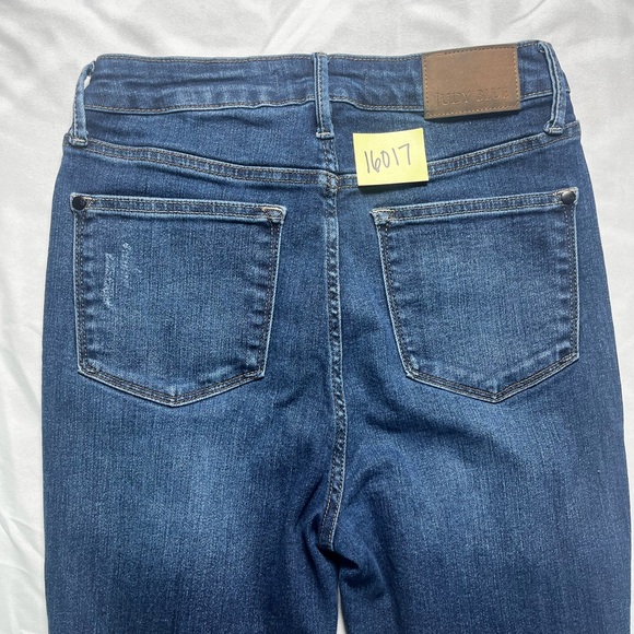 Judy Blue Dark Wash Distressed Flare Jeans Juniors size 7/28 stretch JB88739 - Picture 15 of 15